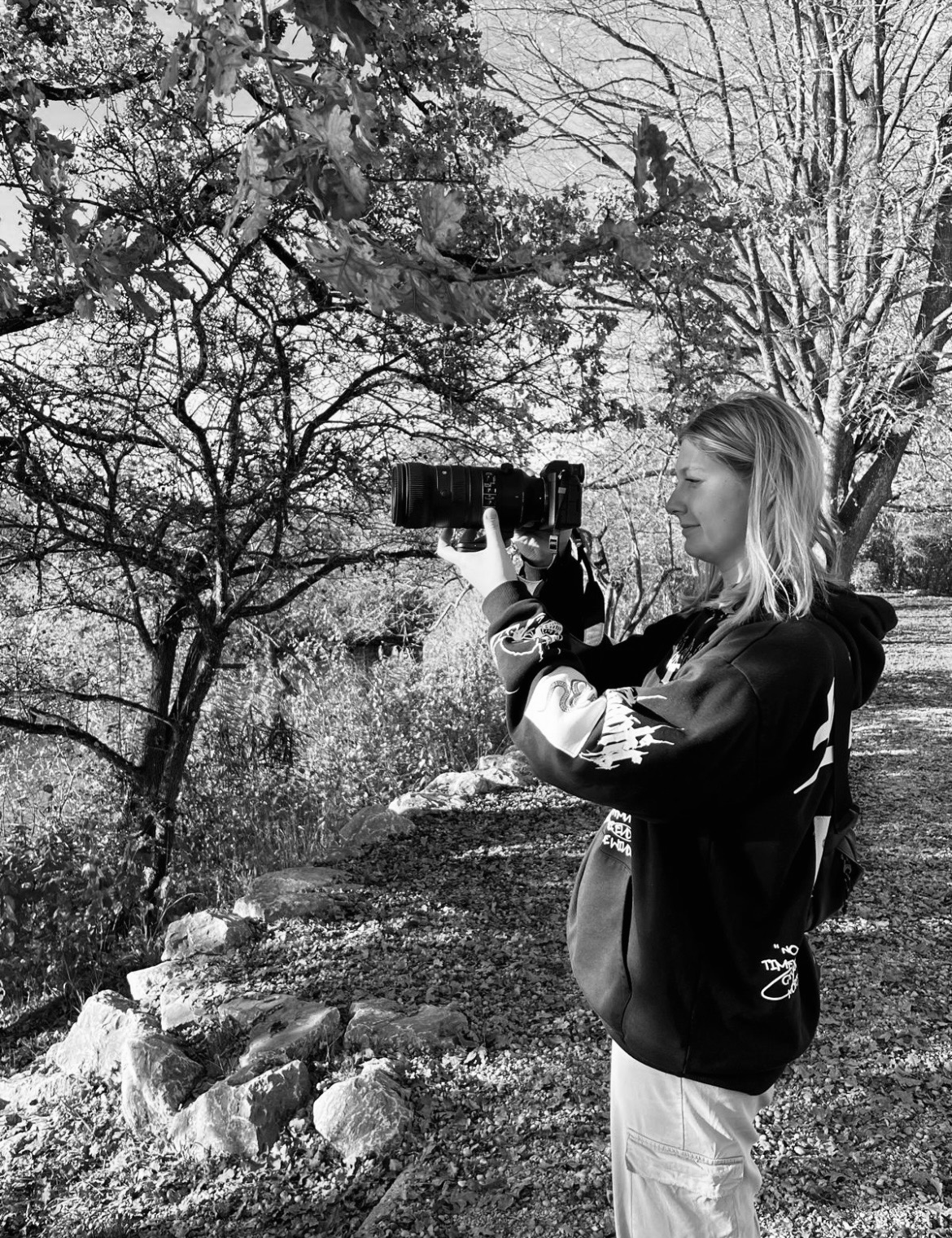 Anja during a professional night shoot