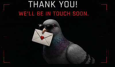 Carrier pigeon with sunglasses and a letter