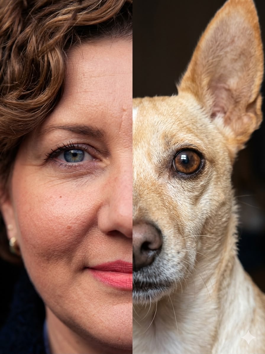 Before portrait with dog