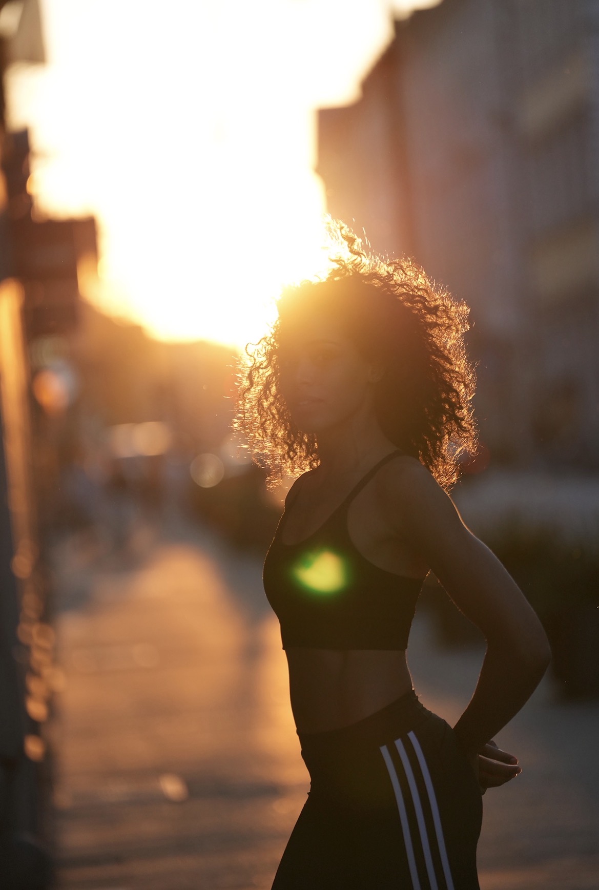 Golden hour portrait in backlight