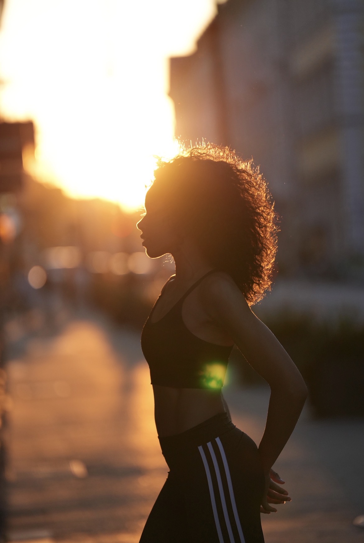 Golden hour silhouette portrait