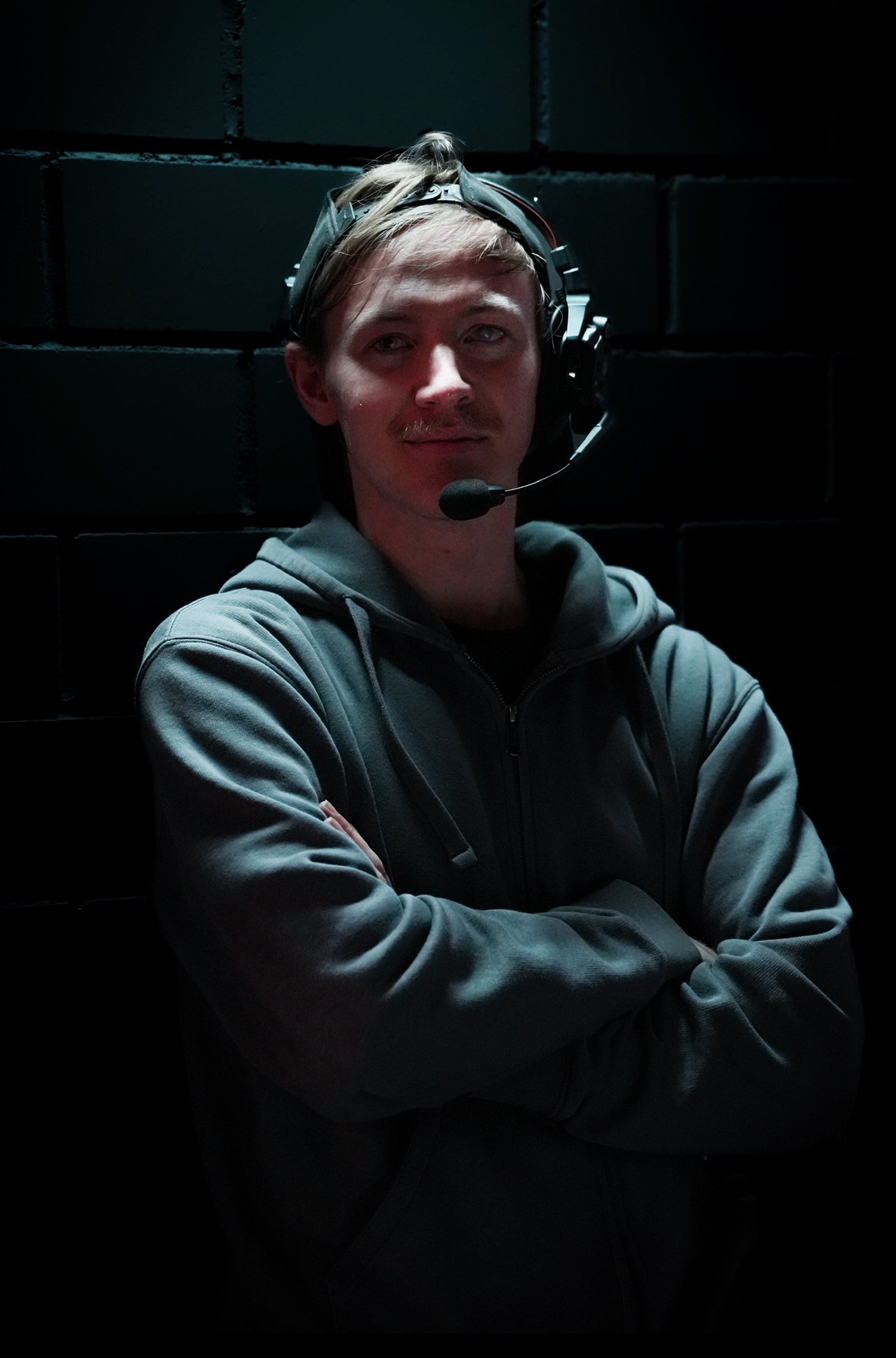 Film production portrait with headset
