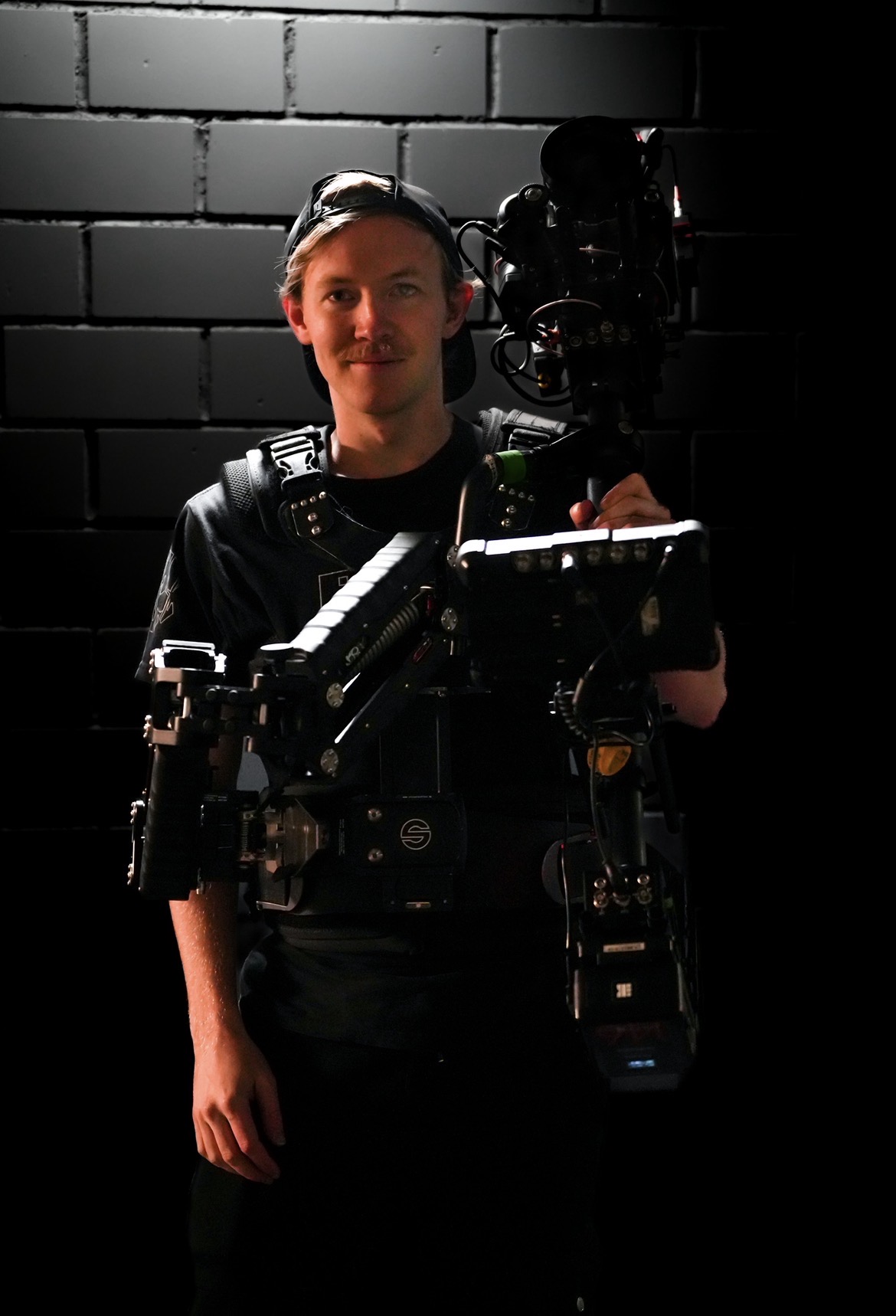 Steadicam operator portrait during film production